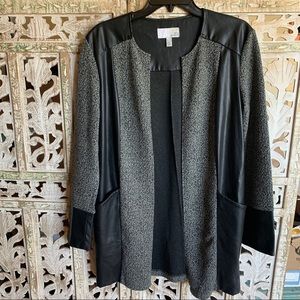 Vegan Leather Accented Jacket